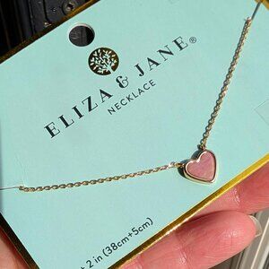 Eliza & Jane Pink Heart Necklace 18K Gold plated - NWT
